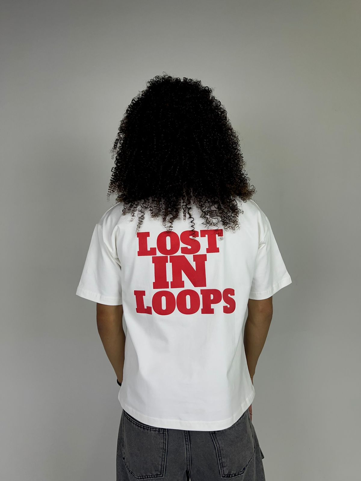 LOST IN LOOPS white tshirt